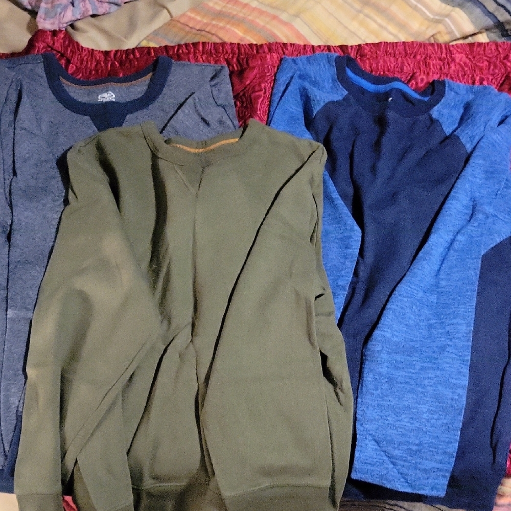 *Sweatshirt Trio - Blue, Green, Gray